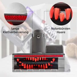 Alloytool mini Turbinend??se f??r Dyson V7 / V8 / V10 / V11 / V15 Staubsauger, Quick Release B??rstenrolle f??r Sofa, Autositz, Sessel, entfernt Milben und Allergene