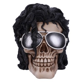 Nemesis Now Bad Michael Jackson King of Pop Inspired Skull Ornament, Polyresin, Black, 16.5cm