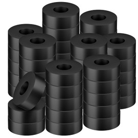 SVUPUE Thick Rubber Spacers, Pack of 50 Rubber Washers, 2 cm Outer Diameter, 0.6 cm Inner Diameter, 0.8 cm Thickness, Black