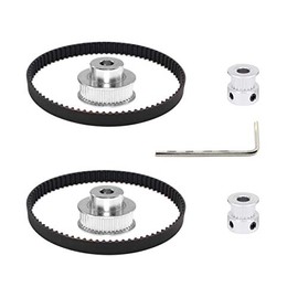 Befenybay 2Kit 2GT Synchronous Wheel 20 & 36 Teeth Aluminium Tooth Disc with 8mm Bore and 2pcs Length 200mm Width 6mm Belt (20-36T-8B-6)