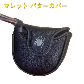 Golf Putter Cover Mallet Head Cover Spider Putter Cover Mallet Golf Cover Single Item Embroidered Waterproof Spider-NRC (Half Round Spider, Red)