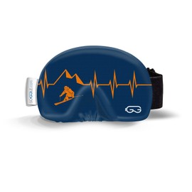 SOGGLE Ski Goggles Protective Cover Made of Microfibre (One Size), Colour: Heartbeat Skis Blue/Orange