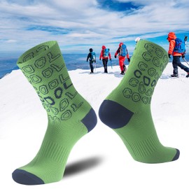Agdkuvfhd Waterproof Hiking Socks, Women Men Breathable Crew Lightweight Outdoor Sports Cushioned Camping Wading Hunting Socks 1 Pair, Small, Green (Cool)
