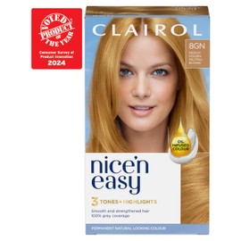 Clairol Nice'n Easy Crème, Natural Looking Oil Infused Permanent Hair Dye, 8GN Medium Golden Neutral Blonde