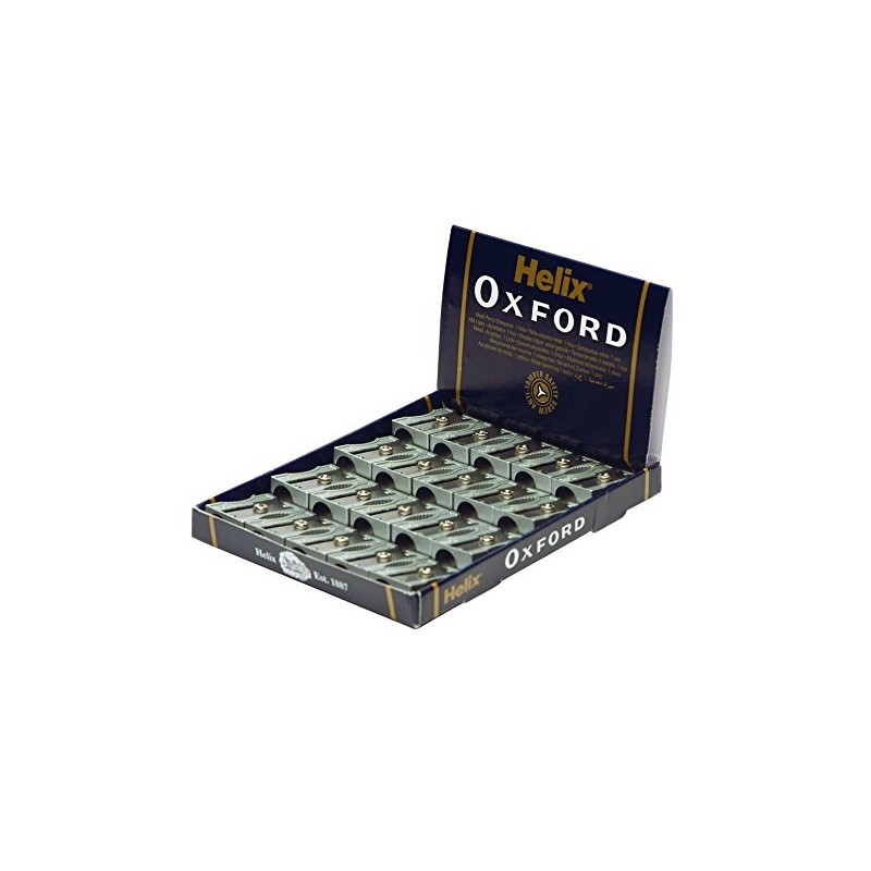 Helix Oxford Metal Pencil Sharpeners – Single Hole – Display