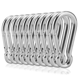 KOHAND 10 PCS M8 Stainless Steel Spring Link, Heavy Duty Spring Snap Hooks, Metal Quick Link Connector Snap Hook for Ourdoor Camping, Hiking, Fishing, 500 Lbs Load Capacity
