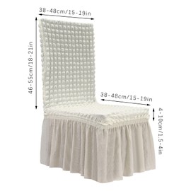 Dining Chair Slipcovers,Chair Covers for Dining Room Set of 6,Universal Stretch Chair Covers with Skirt,Washable Chair Protector Cover Set,Removable Chair Slipcover for Kitchen Wedding Party,Beige