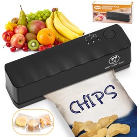 Bag Sealer, Mini 3000mAh Rechargeable Portable Sealer with 5 Sealing Gear & 4.7" Heating Strip, Food Sealing Machine Kitchen Gadgets For Chip Bags Food Storage Snacks Freshness (Black)