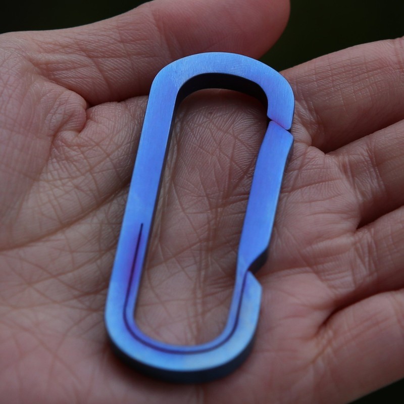 kokungkuan Titanium Key Chain Ring, EDC Fashionable Design, Burnt Blue