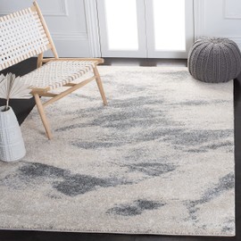 SAFAVIEH Retro Collection Area Rug - 6' Square, Beige & Grey, Modern Abstract Design, Non-Shedding & Easy Care, Ideal for High Traffic Areas in Living Room, Bedroom (RET2891-1380)