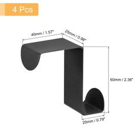 uxcell Over The Door Hooks, 4pcs - Stainless Steel Door Hangers Hooks, S-Shaped Double Hooks for Hanging Clothes, Hats, Towels (Black)