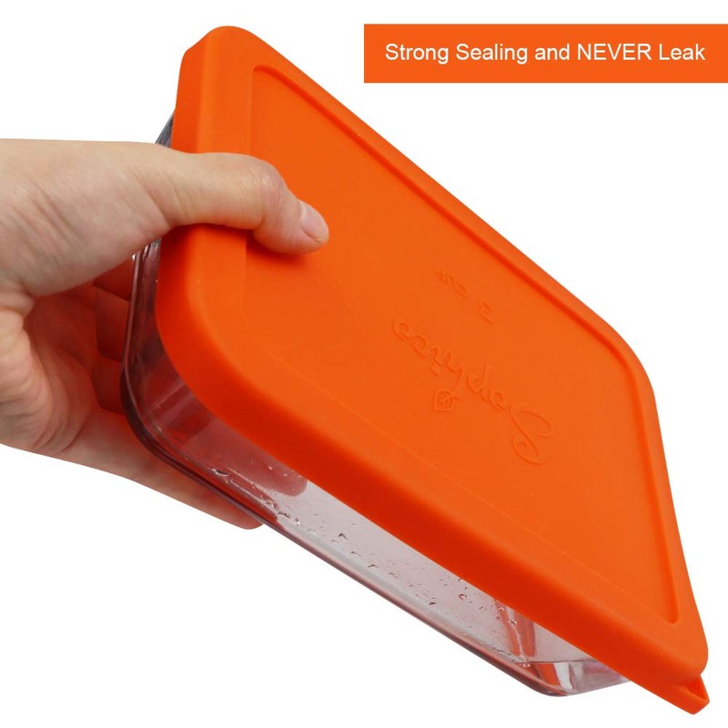 Sophico 3 Cup Rectangle Silicone Storage Cover Lids Replacement for