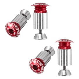 HARFINGTON 2 Pair Bike Handlebar End Plugs Aluminum Bar End Caps 18-20mm Adjustment Expanding Locking with Screw for MTB Road BMX Fixed Gear Bike, Red