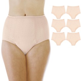 Wearever Women's Incontinence Underwear for Bladder Control with Super Absorbency - Reusable & Washable Leak Proof Underwear for Women - (Pack of 6) (Beige) (8X) (Fits Hip 61-63")