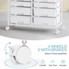 Rolling Storage Cart with 12 Drawers, Wooden Tabletop Utility Cart
