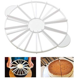 Marcador redondo para rebanar tartas y tartas, divisor de pasteles, cortador de tartas de queso, marcador de porción de doble cara, 10 o 12 rebanadas, funciona para tartas de hasta 40 cm de diámetro
