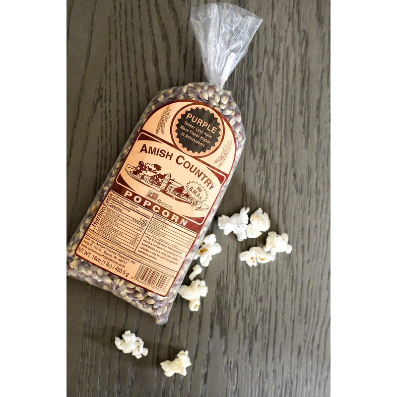 Amish Country Popcorn | 1 lb Bag | Purple Popcorn