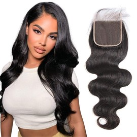 BALORIECA 100% Raw Cambodian Hair 4x4 Swiss HD Lace Closure - 0.10mm Ultra-Thin, Pre-Plucked, Hand-Tied - Straight 10 Inch - No Shedding, Undetectable Hairline