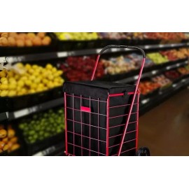 Folding Grocery Basket Cart Shopping, Wheel Large Utility Laundry18"X15"