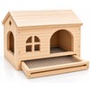 Wooden Bird House for Small Birds – Removable Bottom Net,