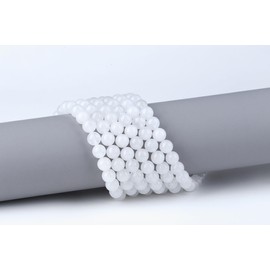 XIANNVXI White Jade Beads 8mm Crystal Beads 100PCS Natural Stone Beads Round Loose Gemstone Beads for Bracelet Crystal Beads for Jewelry Making