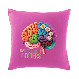 Hippowarehouse mental health flowers blooming brain Printed bedroom accessory cushion cover case 41x41cm