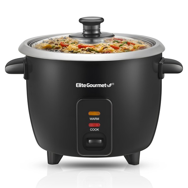 Elite Gourmet ERC003B Electric Rice Cooker with Automatic Keep Warm