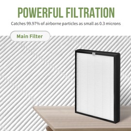 AP-B102 Replacement Filter Compatible with Alexapure Breeze Air Pu-rifier AP-B102 and 3049 Filter Set, 2 Main Filters and 2 Activated Carbon Filters Included