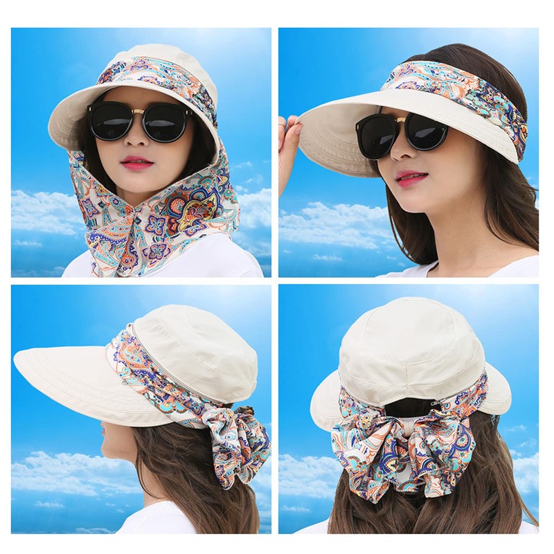 AWOCAN Outdoor 2-in-1 Wide Brim Sun Visor Hat with Detachable
