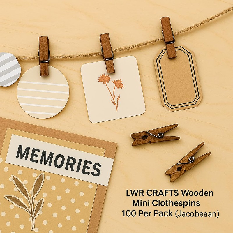LWR CRAFTS Wooden Mini Clothespins 100 Per Pack 1" 2.5cm