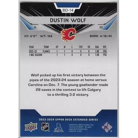 2023-24 Upper Deck Black Diamond Rookie Gems Dustin Wolf Rookie Card RC #BD-14 WN17