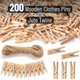 Mr. Pen- Wooden Clothes Pins for Craft, Natural Wood, 200 pcs, 1 Inch, Mini Clothes Pins for Hanging Pictures, Small Clothes Pins Wood, Clothing Pins, Mini Clothespins for Photos, Small Clothes Pin