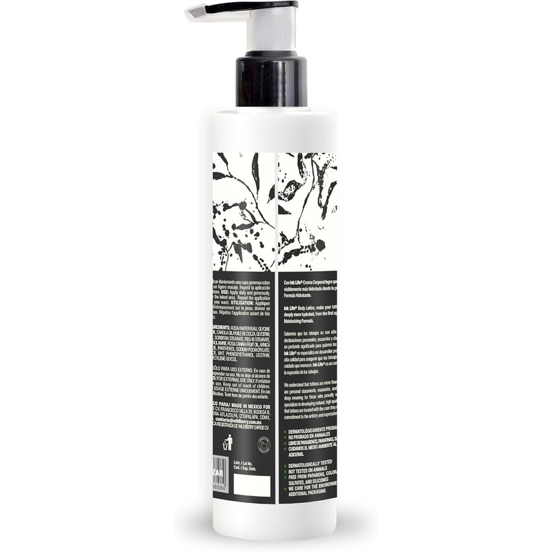 Loción Corporal Abrillantadora Hidratante para Piel Tatuada 250 ml