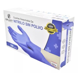 DCTG Guante De Nitrilo 100 Piezas Color Azul Talla Chica