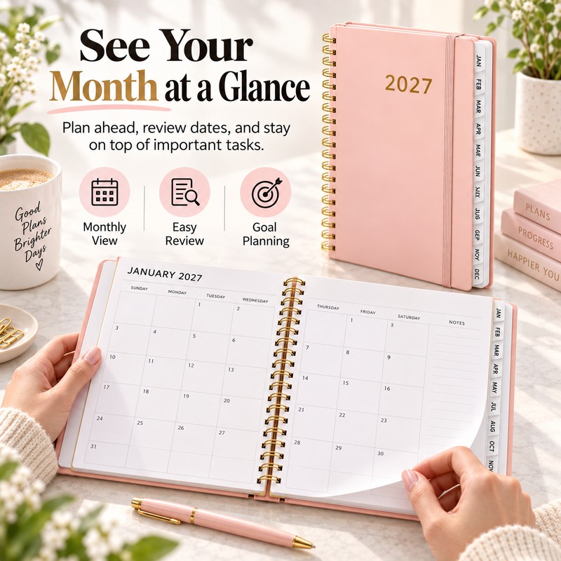 2027 A5 Weekly & Monthly Planner for School & Office