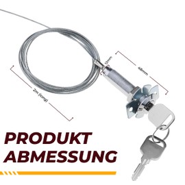 ALIRANTA Garage Emergency Release with 2 Keys - Universal Emergency Release Lock - Durable Zinc Alloy - Easy Access in the event of a Power Failure - 2m Cable for Maximum Flexibility