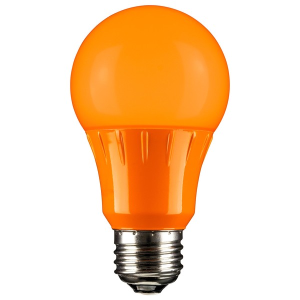 Sunlite A19/3W/O/LED LED A19 Colored Light Bulb, 3 Watts (25w Equivalent), E26 Medium Base, Non-Dimmable, UL Listed, 1 Count (Pack of 1), Orange