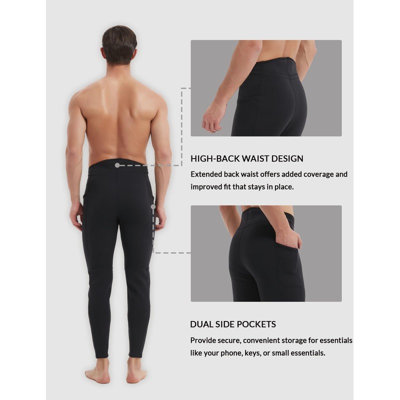 Lemorecn Wetsuit Pants Men 2mm Diving Wetsuit Bottoms Neoprene Swim