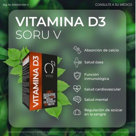 VITO Vitamina D3 4,000 UI | Colecalciferol | Prevención y Tratamiento de las Deficiencias de Vitamina D3 | 60 Tabletas Masticables