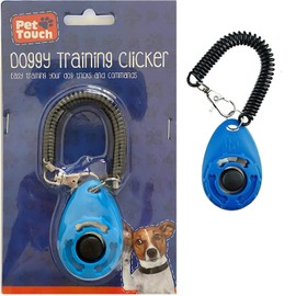 Dog sound stop barking training whistle round dog clicker Dog Training Clickers Pet Training Clickers Training Tool with Wrist Strap For Dog (Blue)