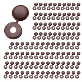 Eagles Hinge Screw Cover, (100 PCS Brown,Fit M4 M5) Screw Caps, Folding Screw Cover Cap, Snap Washer Covers Flip Tops for Covering Screw Heads, Screw Protection