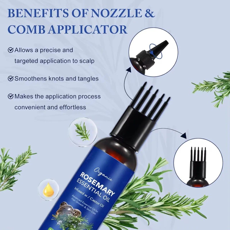 Aceite Romero Orgánico Crecimiento Capilar, Anticaída 120ml