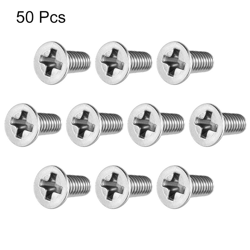 sourcing map M3x8mm Flat Head Machine Screws, Phillips Cross Screw,