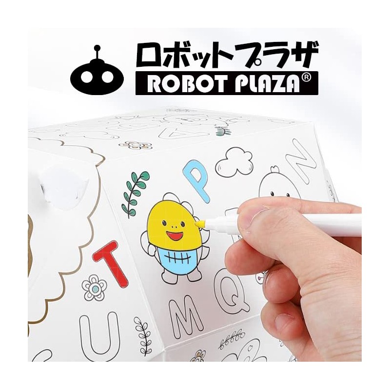 Robot Plaza 3D Coloring Book, Papercraft, Assembly with Pen, Car,