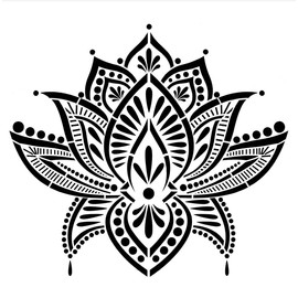 Posh Chalk PCS034 - Stencil Lotus Blossom 30x30cm - Craft + Paint, DIY, Furniture & Upcycle - Versatile, Reusable & Durable - Mylar Industrial Strength