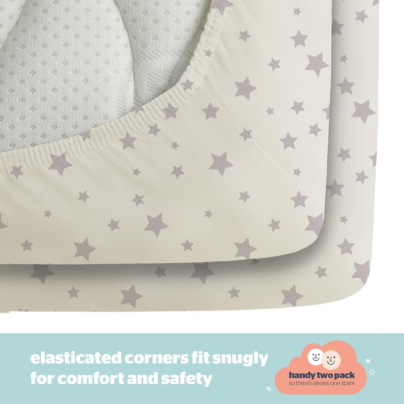 Silentnight Safe Nights Cot Size Fitted Sheets Set 100% Jersey