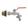 Solid brass water butt/rain barrel/tank threaded outlet adaptor/connector with 2