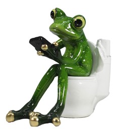 Comfy Hour 5" Resin Frog Figurine – Novelty Funny Sitting Frog Sculpture for Shelf, Table, or Desk Décor, Animal Collectible Decoration