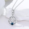 Reaii Anchor Necklace 925 Sterling Silver London Blue Topaz Anchor