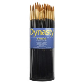 Dynasty Brush B-1650 Art Education Classroom Round Paint Brushes in Cylinder, Set of 60